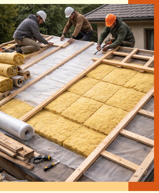 Утепление скатной крыши в Красноуфимске от 1270 руб./м2 под ключ | ТепломастерКрф