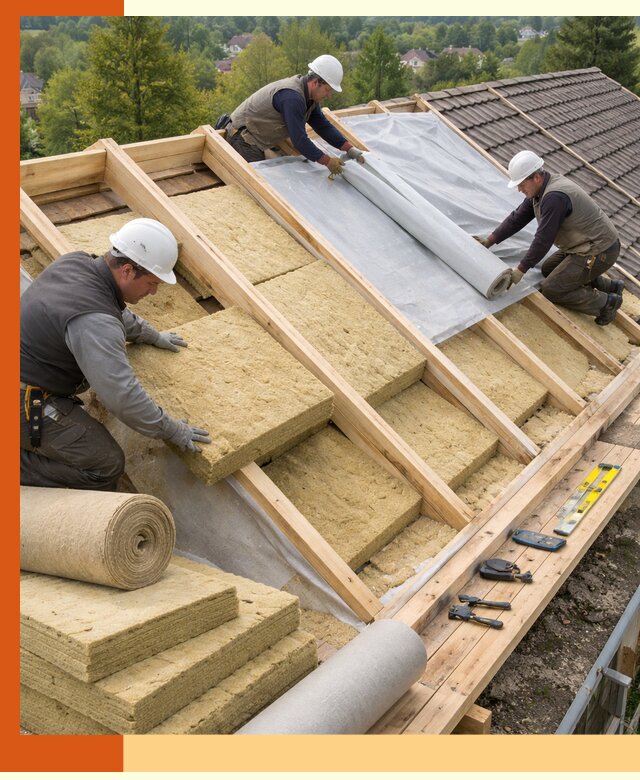 Утепление скатной крыши в Красноуфимске качественно и надёжно