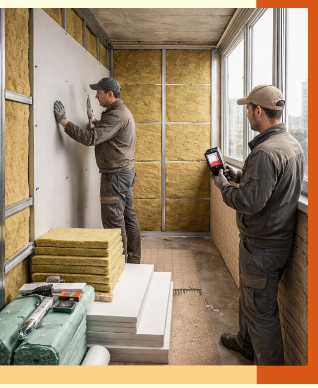 Утепление балкона в Красноуфимске от 4571 руб. под ключ | ТепломастерКрф