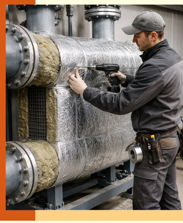 Утепление теплообменника в Красноуфимске — профессиональная теплоизоляция оборудования