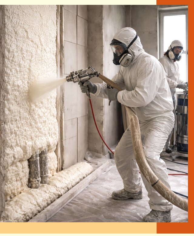 Напыление пенополиуретана в Красноуфимске от 7618 руб./м2 — услуги и монтаж ППУ | ТепломастерКрф